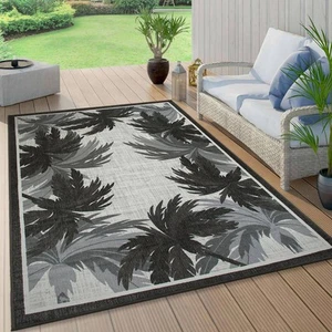 Rugshop Outdoor Rug Tropical Floral Border Flatweave Indoor Outdoor Carpet 8x10 - Picture 1 of 11