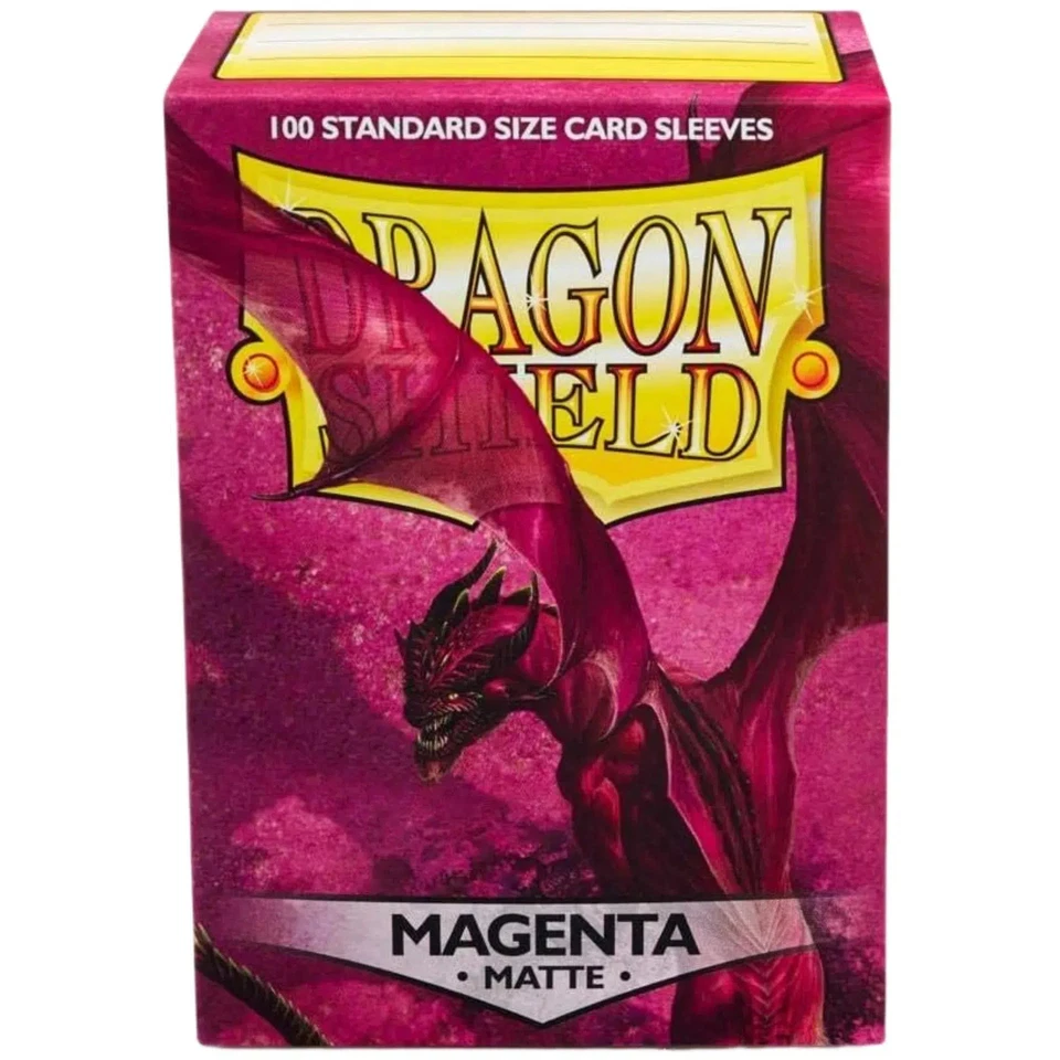 Escudo Dragón - Fundas protectoras magenta para tarjetas (mate, 100 unidades, tamaño estándar Foto 1 de 2