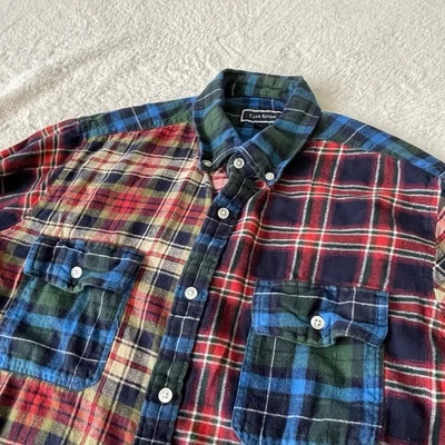 Club Room Mens Regular Fit Flamnel Shirt Colorblock Mixed Plaid XL, 100% Cotton - Image 1 of 4