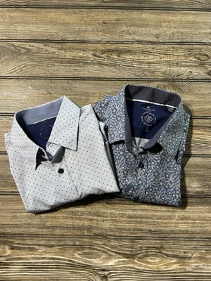 Lit of 2 Con.Struct Shirt 4-Way Stretch Slim Fit Mens L Floral Polka Dot No Iron - Image 1 of 4