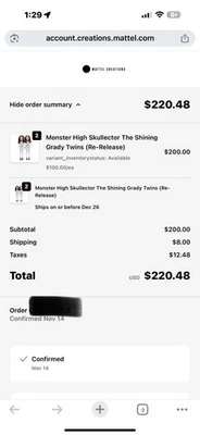 *Confirmed Monster High Skullector 2025 The Shining Grady Twins 45th Anniversary - Image 1 of 4