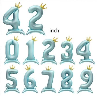 Número Globo Cumpleaños Fiesta Decoración Autoportante Brillante Lámina Grande 42" Foto 1 de 4