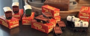 Vintage OO/HO Freight Train Lot – 10 Boxed Cars – Tri-ang + Rivarossi –1950s–60s - Picture 1 of 10