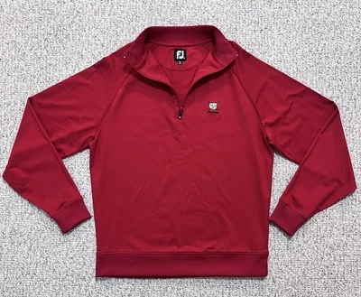Footjoy Hombres Cuarto Cremallera Rojo Talla Mediana Leewood Country Club NY PGA LIV Foto 1 de 3