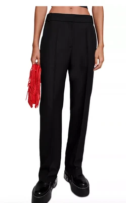 Calça Maje Feminina Média Preta Elástica Pinalu Carreira Escritório Moderna Nova Com Etiqueta - Imagem 1 de 4