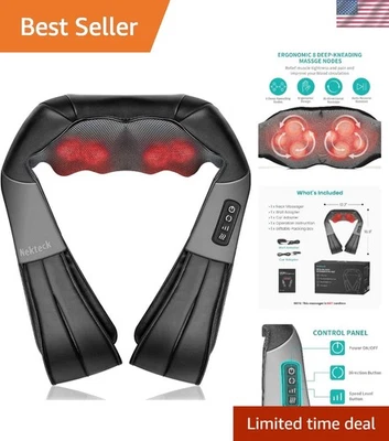 Massageador de pescoço shiatsu tecido profundo - 16 nós de amassar para alívio final da dor - Imagem 1 de 4