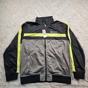 NWD Ecko Unltd Mens Track Jacket Full Zip Pockets Logo Lime Stripes Size Large - Picture 1 of 15