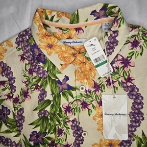 Tommy Bahama Shirt 100% Silk Coconut Dream Lei Over Camp Short Sleeve NWT - Picture 1 of 10