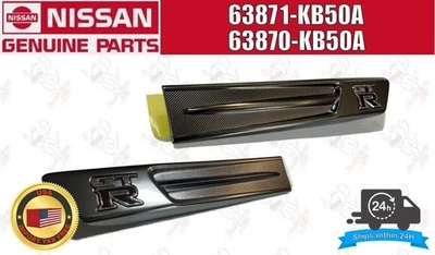 Juego de guardabarros delantero derecho e izquierdo NISSAN GT-R R35 genuino emblema puro plateado Foto 1 de 4