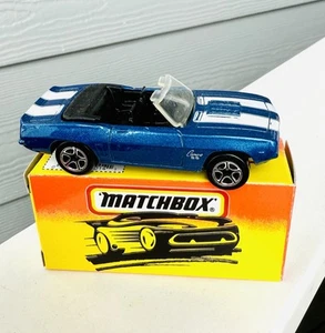 1997 Matchbox #40 Of 75 '69 Camaro SS 396 Blue with White Stripes in BOX - Picture 1 of 7