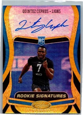 2020 Quintez Cephus- /25 Panini Certified Gold Autograph/Signed/Auto Card #RS-QC - Image 1 of 2