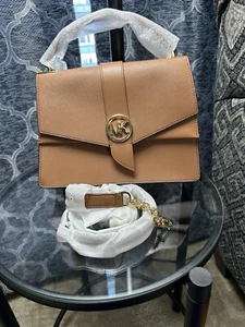 Michael Kors Greenwich Small Saffiano Leather Crossbody Bag Luggage - Picture 1 of 8