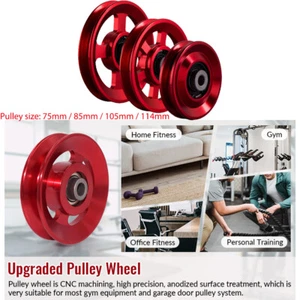 75/85/105/114mm Aluminum Bearing Pulley Wheel Gym Fitness Training Equipment Tei - Picture 1 of 15
