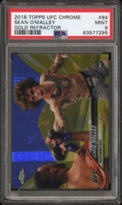 Sean O’malley 2018 Topps Chrome UFC #84 Gold Refractor Rookie Card RC /50 PSA 9 