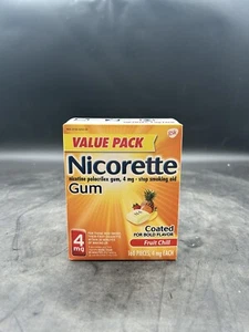 New Nicorette Fruit Chill Nicotine Gum 4mg - 160 Count Exp 10/26 -Stop Smoking - Picture 1 of 3