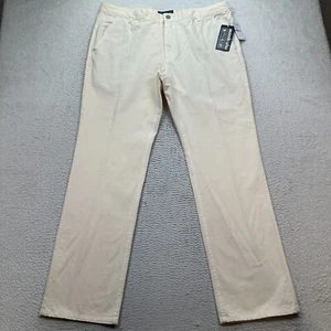 Reyn Spooner Po'Aono Pants Men's Size 38X32 Cream Cotton Chino NWT - Picture 1 of 16