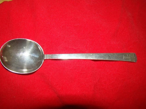 LUNT STERLING SILVER REGENCY CREAM SOUP SPOON MONOGRAM T Cover