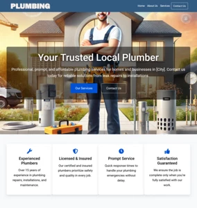 Sitio web empresarial de servicios de plomería | Plataforma profesional lista para usar - Imagen 1 de 3