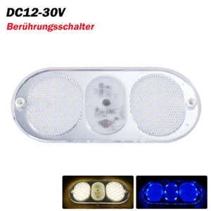 Ultradünner Deckenlampe 12V LED Wohnmobil Lampe Warmweiß/Blau Berührungsschalter - Bild 1 von 11
