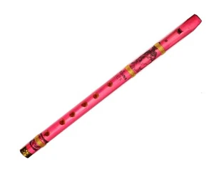 Flute Indian Musical Instrument PVC Bansuri Krishna Printed Bansi B Scale 14" - Picture 1 of 8