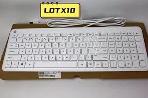 LOT 10 HP Galeras Wired White Slim PC Keyboard Model KBAH21 USB 853236-001 US - Picture 1 of 4