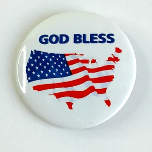 Spilla pulsante God Bless bandiera americana USA forma Stati Uniti orgogliosa A7-1333 - Foto 1 di 2