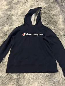 Champion Kids Powerblend Fleece Hoodie - Youth Medium Blue Size L - Picture 1 of 6