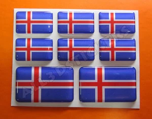 8 x 3D Stickers Resin Domed Flag Island - Adhesive Vinyl Decal - Imagen 1 de 1