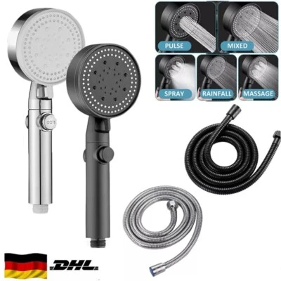 Hochdruck Turbo Duschkopf Handbrause Wassersparende Duschbrause Badezimmer 5Modi - Bild 1 von 4