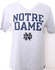 NEW Notre Dame Fighting Irish Under Armour Gray V-Neck Tee Shirt Women's M