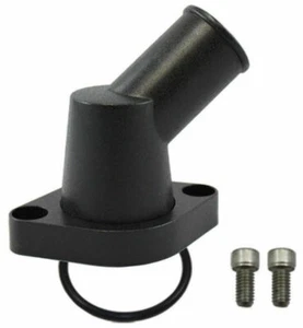 Carcasa de termostato, cuello de agua giratorio de 45 grados, aluminio negro, se adapta a Chevy SBC BBC - Imagen 1 de 1