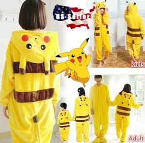Unisex Adulto Navidad Pijama Cosplay Pikachu SleepingWear Kigurumi Mono Nuevo con Etiquetas - Imagen 1 de 13