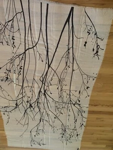 Blue Pacific NWT large cashmere/silk White  tree print 76"X45"scarf - Picture 1 of 7