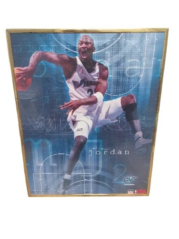 Starline Michael Jordan Poster 2001 Washington Wizards 20x16 Gold FRAMED Cover