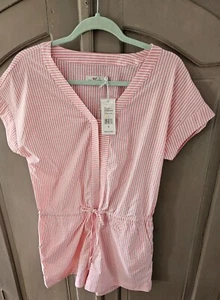 Vineyard Vines Pink and White Stripe Seersucker Romper Size Small - Picture 1 of 13