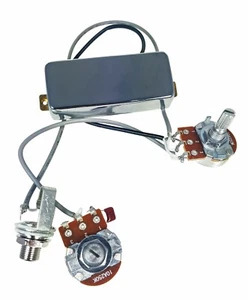 Chrome "Snake Oil" Mini Humbucker Pre-Wired Guitar Pickup with Volume & Tone - Picture 1 of 4