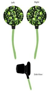 Lot of 100 Skull Pile Ear Buds In-Ear Digitat Concepts DCSP204 Headphones Green