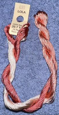 Lola 100% Rayon 20.7 Yards Embroidery Crewel Tapestry Yarn 030 Pink - Image 1 of 4