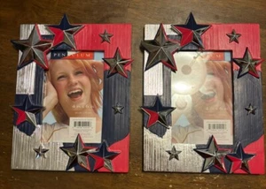 2 American Star USA Republican Democrat Patriotic Red 4X6 Frame 4th of July - Picture 1 of 5