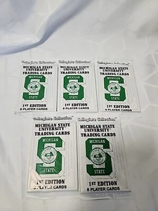 MICHIGAN STATE UNIVERSITY TRADING CARDS 1ST EDITION-LOT OF 5-SEALED NEW - Picture 1 of 3