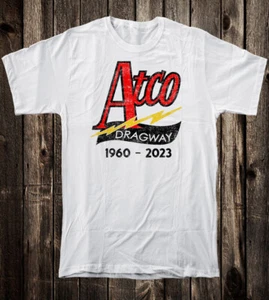 Retro Hot Rod Distressed Tee T Shirt Speed Racing Drag Race Atco Dragway NJ - Picture 1 of 9