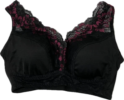 Rhonda Shear Black Pin Up Wireless Pullover Bra Padded Back and Red Size XL - Image 1 of 3