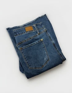 Judy Blue Women 13|31 Flare Leg Denim Jeans Raw Hem Indigo Stretch High Rise Y2K - Picture 1 of 10