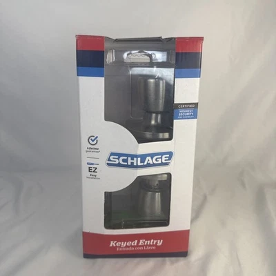 Ручка входной двери с ключом Schlage F51 GEO 619 грузинский атласный никелевый замок открытая коробка - Изображение 1 из 4