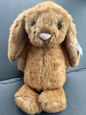 Maple Jellycat Bashful Bunny Rabbit Medium 12" ONE DULL EYE =DAMAGED NWT Retired - image 1 of 4