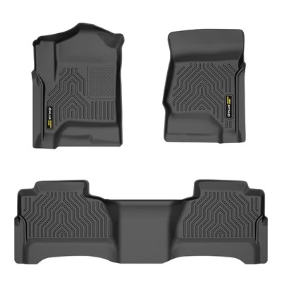 TPE Floor Mats Liners Fit For 14-18 Silverado/Sierra 1500 2500HD 3500HD Crew Cab - Image 1 of 4