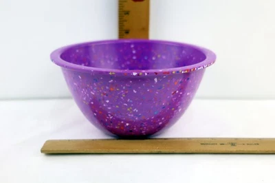 ZAK! Cuenco de confeti Designs púrpura pequeño 5 pulgadas melamina cereal sopa tazón 3" x 5" Foto 1 de 4