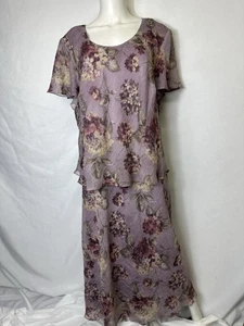 Abito Miss Dorby vintage anni 80, taglia 22W viola floreale usato in ottime condizioni - Foto 1 di 5