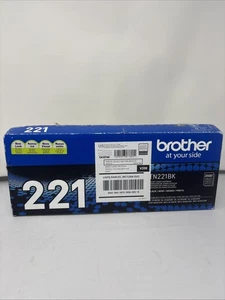 GENUINE BROTHER TN-221BK BLACK TONER CARTRIDGE New Open Box - Picture 1 of 6