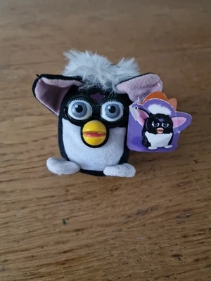 Vintage Furby Talking Mini Plush Keychain (Black) 1999 Fun-4-All Tiger - Image 1 of 4